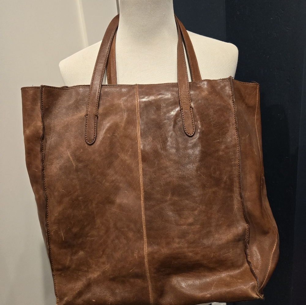 J. Crew large brown leather bag - Picture 2 of 14